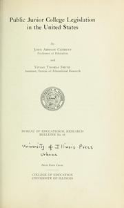 Cover of: Public junior college legislation in the United States