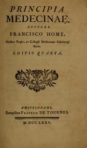 Cover of: Principia medicinae