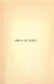 Cover of: Coming of the loyalists. by Canniff Haight