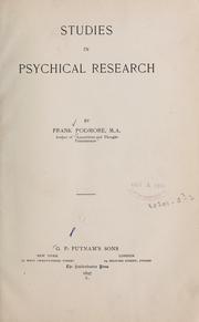 Cover of: Studies in psychical research by Frank Podmore
