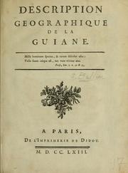 Description geographique de la Guiane by Jacques Nicolas Bellin