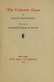 Cover of: The unknown guest by Maurice Maeterlinck