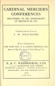 Cover of: Conferences delivered to his seminarists at Mechlin in 1907