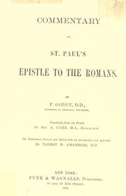 Cover of: Commentary on St. Paul's Epistle to the Romans