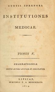 Cover of: Curtii Sprengel Institutiones medicae