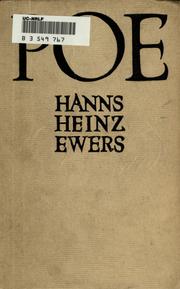 Cover of: Edgar Allan Poe by Hanns Heinz Ewers