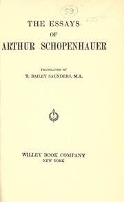 essays of arthur schopenhauer