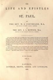 Cover of: The life and epistles of St. Paul by William John Conybeare