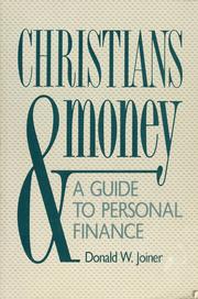 Cover of: Christians and money by Donald W. Joiner