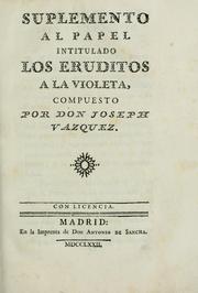 Cover of: Suplemento al papel intitulado Los eruditos a la violeta