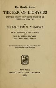 Cover of: The Ear of Dionysius by Balfour, Gerald William Balfour Earl of