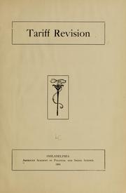 Cover of: Tariff revision.
