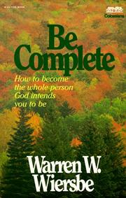 Cover of: Be Complete (Be) by Warren W. Wiersbe