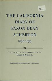 Cover of: California diary, 1836-1839.