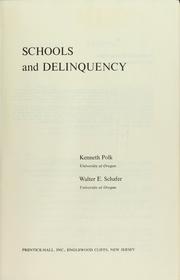 Cover of: Schools and delinquency