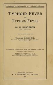 Cover of: Typhoid fever and typhus fever by H. Curschmann