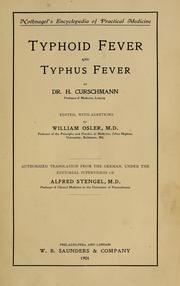 Cover of: Typhoid fever and typhus fever