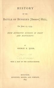 Cover of: History of the battle of Bunker's <Breed's> Hill, on June 17, 1775