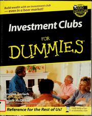 Cover of: Investment clubs for dummies