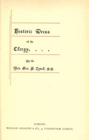 Cover of: Historic dress of the clergy