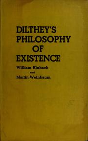 Cover of: Philosophy of existence by Wilhelm Dilthey