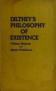 Cover of: Philosophy of existence: introduction to Weltanschauungslehre; translation of an essay with introduction