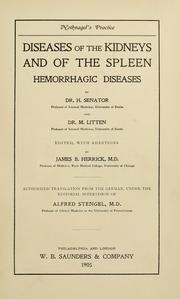 Cover of: Diseases of the kidneys and of the spleen, hemorrhagic diseases