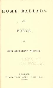 Cover of: Home ballads and poems by John Greenleaf Whittier