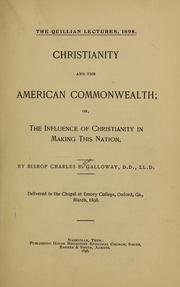 Cover of: Christianity and the American commonwealth | Galloway, Charles B. bp