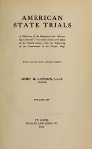 Cover of: American state trials by John Davison Lawson