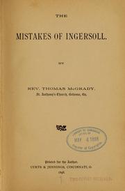 Cover of: The mistakes of Ingersoll.