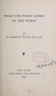 Cover of: When the worst comes to the worst