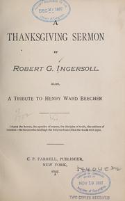 Cover of: A Thanksgiving sermon