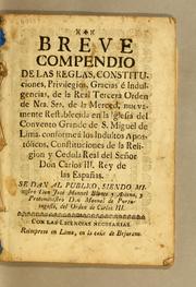 Cover of: Breve compendio de las reglas, constituciones, privilegios, gracias é indulgencias by Mercedarians. Third Order
