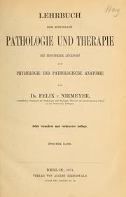 Cover of: Lehrbuch der speciellen Pathologie und Therapie: mit besonderer Rücksicht auf Physiologie und pathologische Anatomie