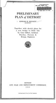 Cover of: Preliminary plan of Detroit | Edward H. Bennett