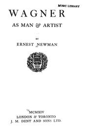 Cover of: Wagner as man & artist