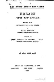 Cover of: Odes and epodes