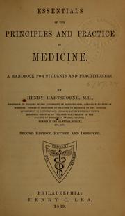 Cover of: Essentials of the principles and practice of medicine by Henry Hartshorne