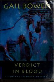 Cover of: Verdict in blood: a Joanne Kilbourn mystery