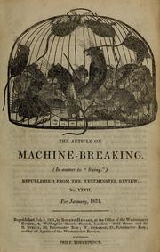 Cover of: The article on machine-breaking: (in answer to "Swing")