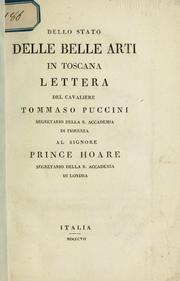 Cover of: Dello stato delle belle arti in Toscana