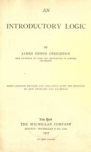 Cover of: An introductory logic by James Edwin Creighton, James Edwin Creighton