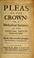 Cover of: Pleas of the crown