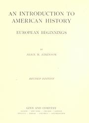 Cover of: An introduction to American history by Alice Minerva Atkinson