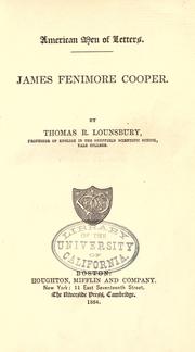 Cover of: James Fenimore Cooper by Thomas Raynesford Lounsbury, Thomas Raynesford Lounsbury