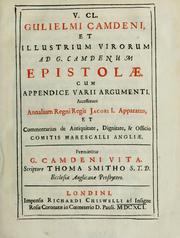 Cover of: V. Cl. Gulielmi Camdeni, et illustrium virorum ad G. Camdenum epistol©Œ