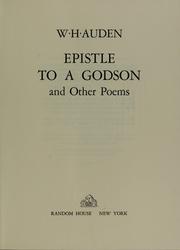 Cover of: Epistle to a godson, and other poems by W. H. Auden