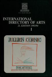 Cover of: International directory of arts: = Internationales Kunst-Adressbuch = Annuaire international des beaux-arts = Annuario internazionale delle belle arti = Anuario internacional de las artes