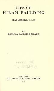 Cover of: Life of Hiram Paulding by Rebecca Paulding Meade